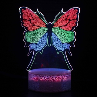 Sommerfugl 3D lampe med RGB farver